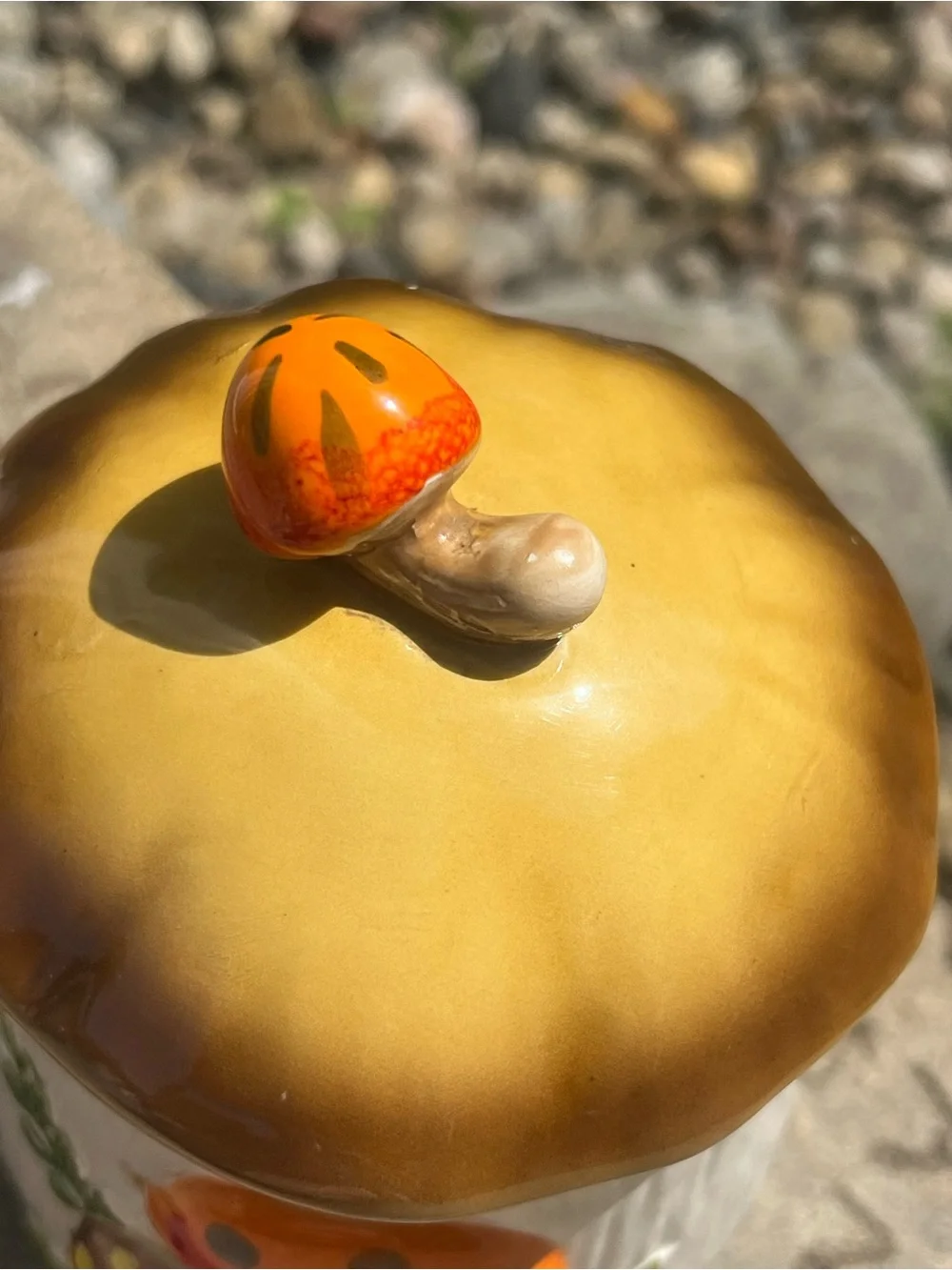Vintage 1988 Sears Roebuck Mushroom Canister Made in Japan Ceramic Cottagecore